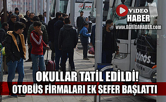 Okullar Tatil Edilince Ağrı'da Otobüs Firmaları Ek Sefer Başlattı