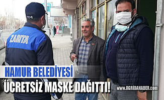 Hamur Belediyesi Halka Ücretsiz Maske Dağıttı