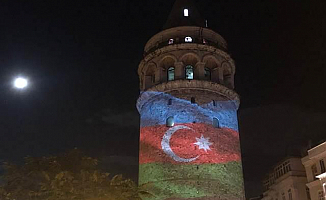 Azerbaycan Bayrağı Galata Kulesinde!