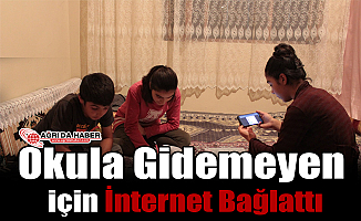 Okula Gidemeyen Çocukları için İnternet Bağlattı