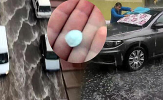 İzmir'de Korkutan Sağanak ve Dolu Yağışı