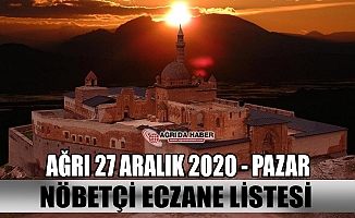 Ağrı 27 Aralık 2020 Nöbetçi Eczaneleri