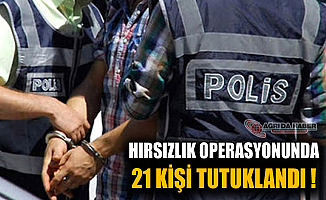 Ağrı'da Hırsızlık Operasyonu! 21 Kişi Tutuklandı