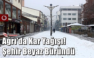 Ağrı'da Kar Yağışı! Şehir Beyaza Büründü