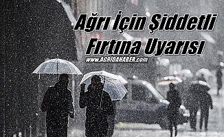 Ağrı İçin Şiddetli Fırtına Uyarısı