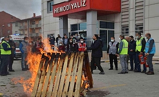 Eleşkirt'te yangın tatbikatı yapıldı