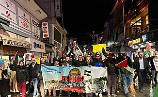 Ağrı’da İsrail’in Gazze saldırısı protesto edildi
