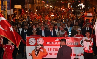 Ağrıda 15 Temmuz Demokrasi ve Millî Birlik Günü Coşkuyla Anıldı