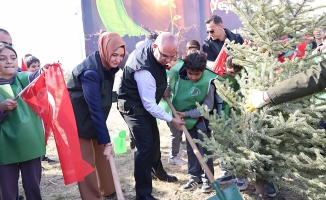 Ağrı’da 11 Kasım Milli Ağaçlandırma Günü’nde Fidanlar Toprakla Buluştu