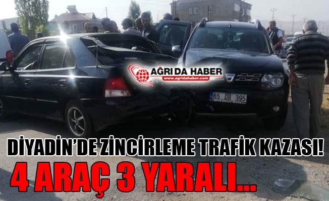 Diyadin#039;de Zincirleme Trafik Kazası! 3 Kişi Yaralandı!