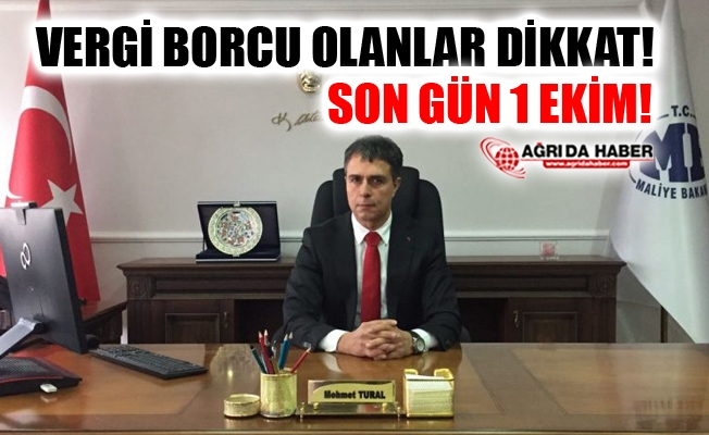 Vergi Borcu Olanlar Dikkat! Son Gün 1 Ekim!