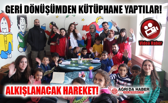 Ağrı#039;da Geri Dönüşümden Kütüphane Yaptılar
