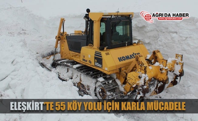 Eleşkirt#039;te 55 Köy Yolu için Karla mücadele Devam Ediyor