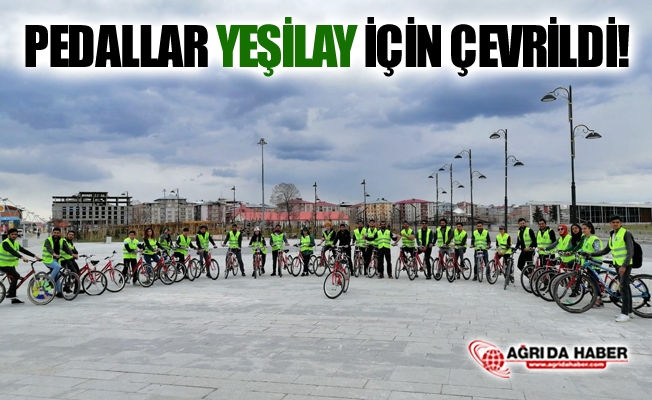 Ağrı#039;da Pedallar Yeşilay İçin Çevrildi