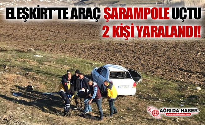 Ağrı Eleşkirt#039;te Araç Şarampole Uçtu! 2 Kişi Yaralandı