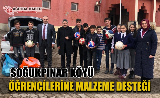 Ağrı GSİMden Soğukpınar Köyüne Spor Malzemesi Desteği