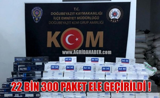 Ağrı#039;da 22 bin 300 paket Bandrolsüz kaçak sigara ele geçirildi