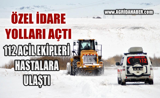 Ağrı#039;da sağlık ekipleri kepçe eşliğinde hastaya ulaştı