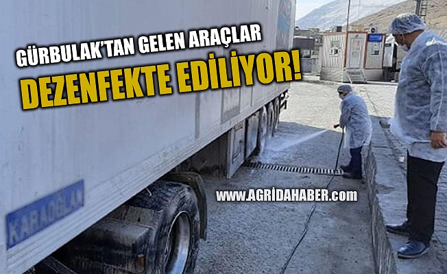 Gürbulak Sınır Kapısı#039;nda araçlar dezenfekte ediliyor