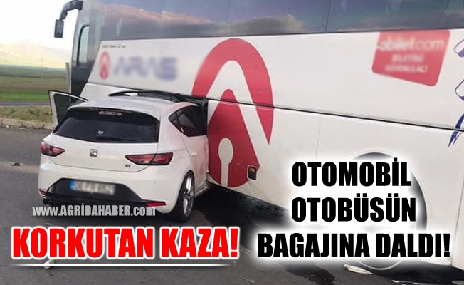Ağrı#039;dan Erzurum#039;a giden araç Otobüsün bagajına girdi