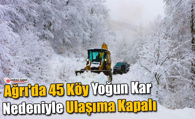 Ağrı#039;da 45 Köy Kar Nedeniyle Ulaşıma Kapalı