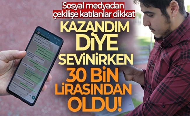 Telefon kazandığını sanan genç, 30 bin TL dolandırıldı!