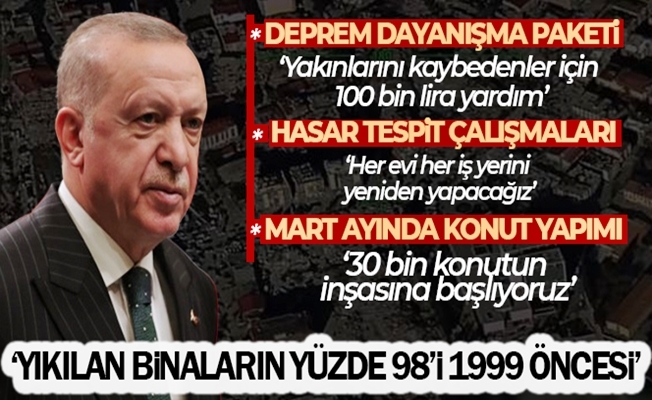 Depremde hayatını kaybedenlerin yakınlarına 100 bin lira nakdi yardım