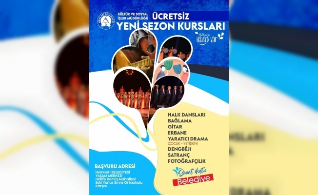 Belediyenin yeni dönem ücretsiz kursları başladı
