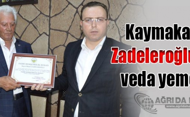 Kaymakam Zadeleroğluna veda yemeği