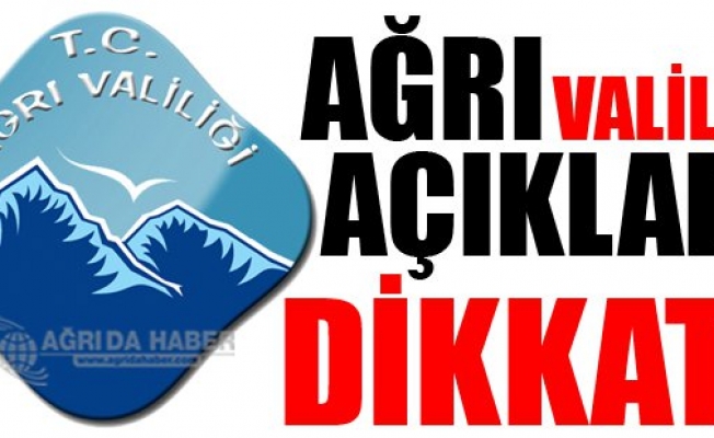 Ağrı Valiliğinden Sağanak Yağmur Uyarısı