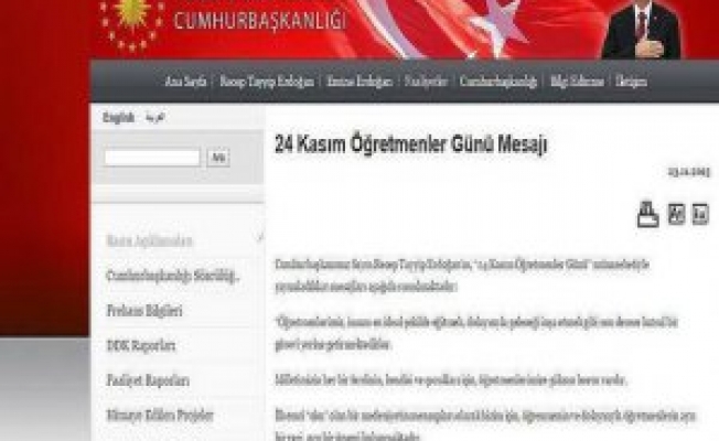 Erdoğandan Öğretmenler Günü mesajı yayımladı