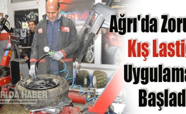Ağrıda Zorunlu kış lastiği uygulaması başladı