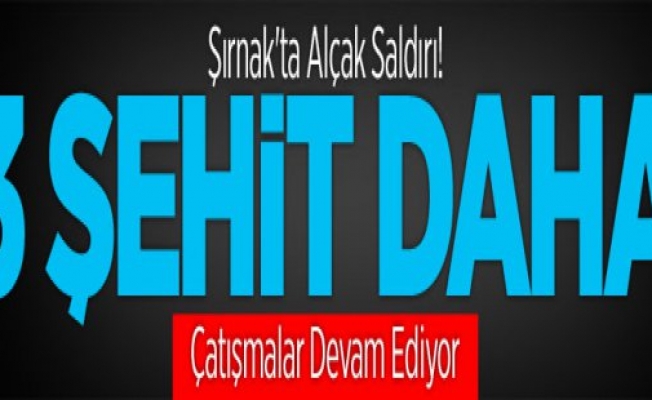 Şırnakta Hain Saldırı ! 3 Şehit Var