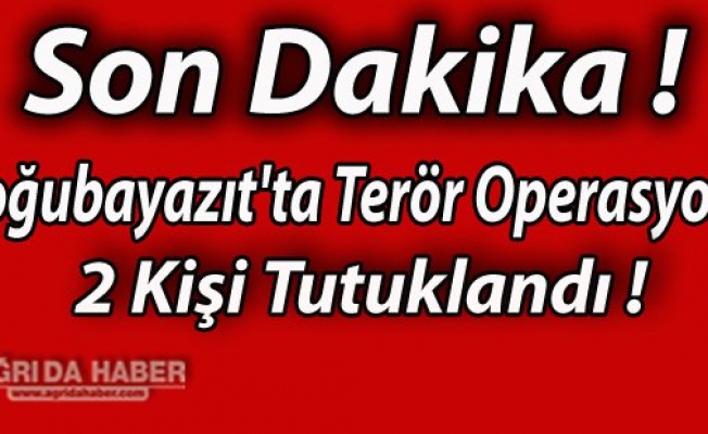 Doğubayazıtta Terör Operasyonu 2 Kişi Tutuklandı !
