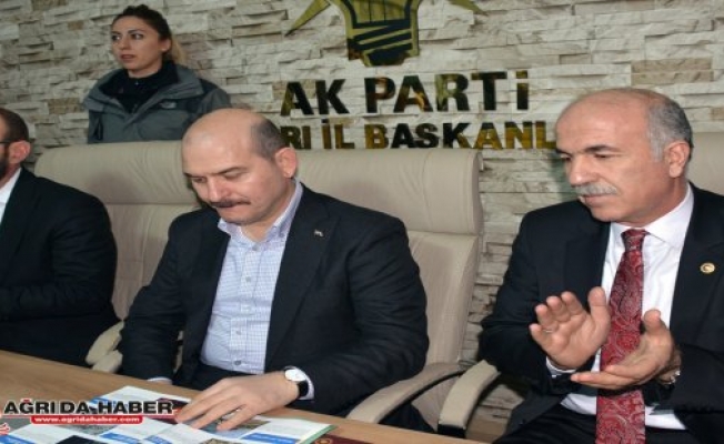İçişleri Bakanı Süleyman Soylu AK Parti Ağrı İl Başkanlığını Ziyaret Etti