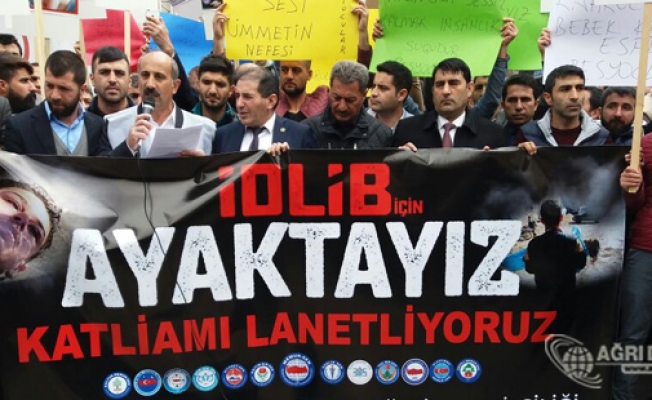 Memur-Sen Ağrı İl Başkanlığından İDLİB Katliamına Tepki