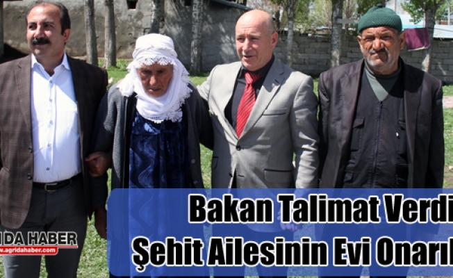 Yağmurdan Evleri Zarar Gören Şehit Ailesine Bakanlık Yardım Talimatı verdi