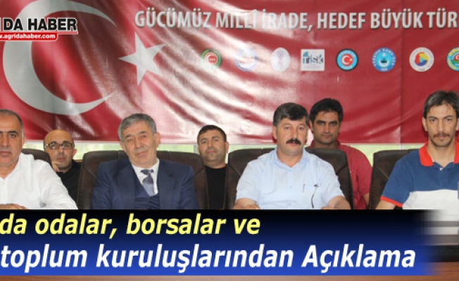 Ağrıda 15 Temmuz Demokrasi Ve Milli Birlik Gününde Sendikalardan Ortak Basın Açıklaması