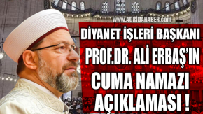 Prof.Dr. Ali ERBAŞ'tan Cuma Namazı Kılınacakmı Açıklaması